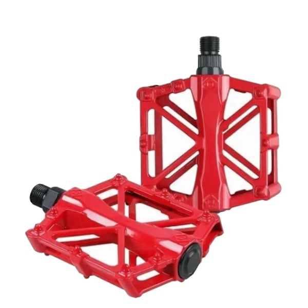 Mountainbike Pedaler Aluminiumlegering Stabilt Huldesign Let Vægt Høj Styrke Bredt Racercykel Pedal Sæt Rød