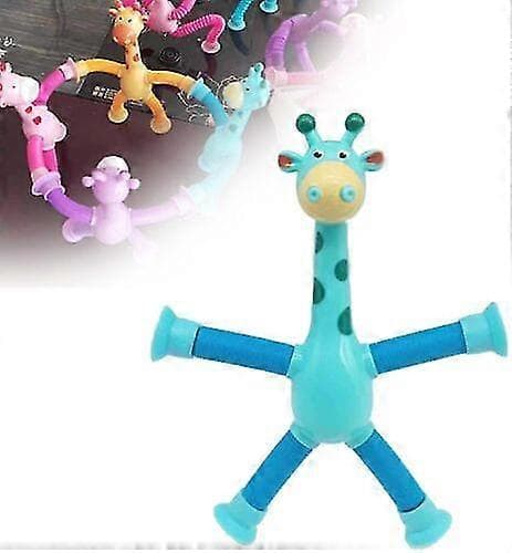 4 st Teleskopisk Sugpropp Giraff Leksak, Giraff Leksak Sensoriska Leksaker 1Pcs blue with light
