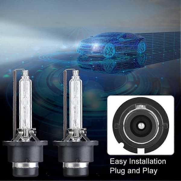 2 stk. D2S 6000K 35W Xenonlampe for bil, erstatningspærer for frontlykter