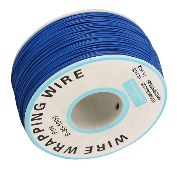 1 rull WiRe-vikling Enkel kobbertråd 30AWG kabel 0,25 mm kjernediameter (Blå)