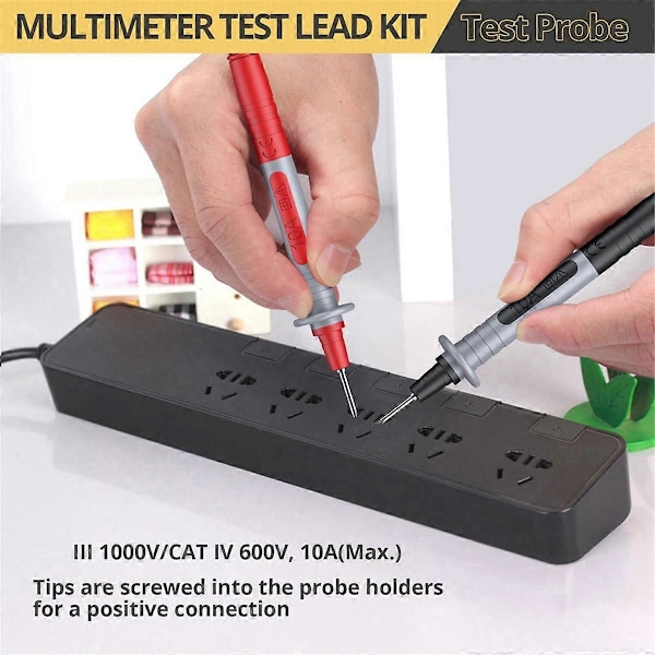 Multimeter Testkablar Kit Elektrisk Multimeter Testkabel med Alligatorklämmor Testprob Fjäder Banankontakt