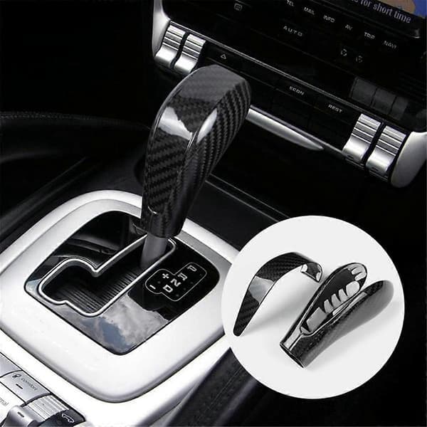 Bil Ægte Kulfiber Gear Knob Dæk Trim til 2004-2009 Centerkonsol Interiør Dekoration