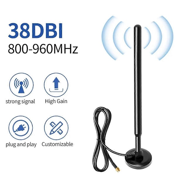 868MHz 915MHz LORA Antenne Helium Hotspot Magnetisk Base 38dbi Høy Forstening SMA Hann 3 Meter Kabel Kobberstang 800-960mhz