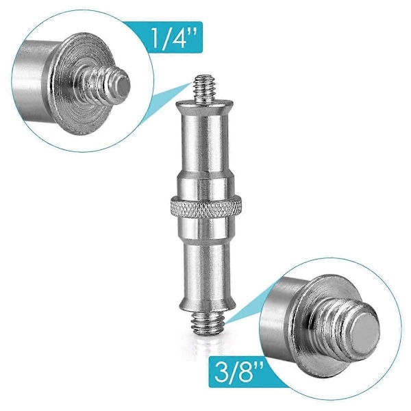 4 stk. 1/4 tomme til 3/8 tomme han gevind adapter dobbelt-endet tap stud han adapter kamera skrue fotografi håndværktøj