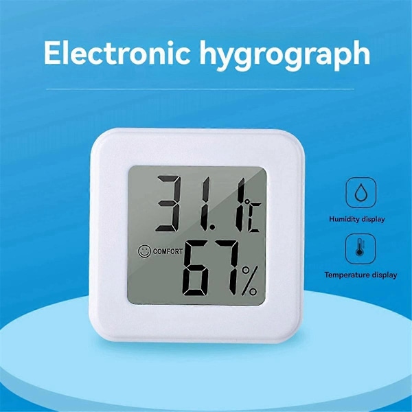 1207 Mini Elektronisk Temperatur- och Luftfuktighetsmätare Biltermometer med Smiley-display Hushålls Termometer för Inomhusbruk