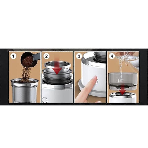 Mini Kaffemaskin Bærbar Multifunksjonell Automatisk Håndbrygg Drypp Kaffetrakter