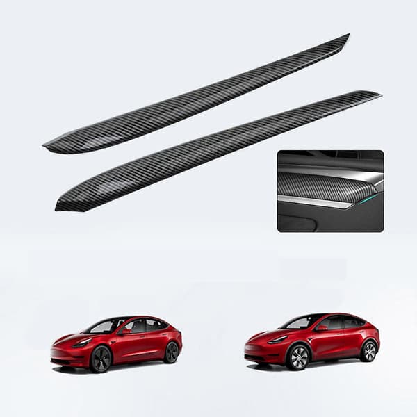 2 st ABS Kolfiberstil Inre Armstöds Panel Skydd Trim Främre Dörrpanel Trim Skydd Ersättning för Tesla Model 3