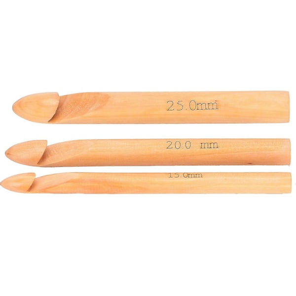 Bambu Virknål Handgjorda Stickor Garnhantverk 20cm/7.9in Stora Virknålar Vit