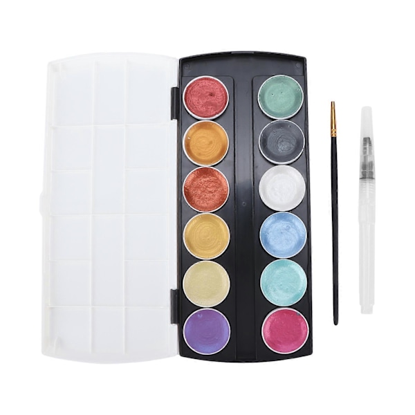 Akvarellfärg Solid 12 Färger Portabel Pigment Konstset för Målning Graffiti Design