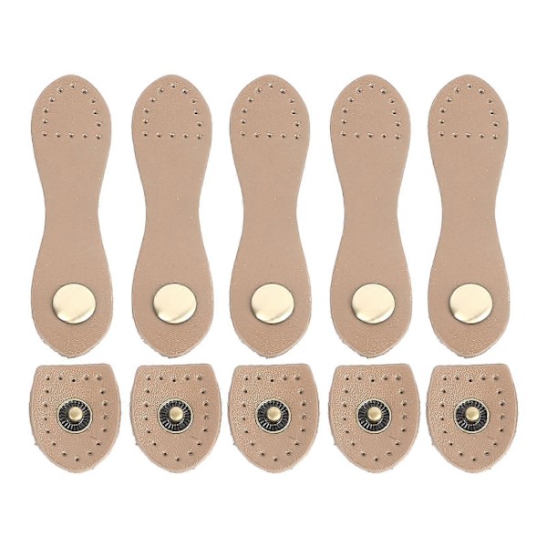 5 Sæt Læder Snap Spænder Bløde Slidstærke DIY Syning Læder Lukning til Håndtasker Skuldertasker Punge Beige Antik Messing Tilbehør