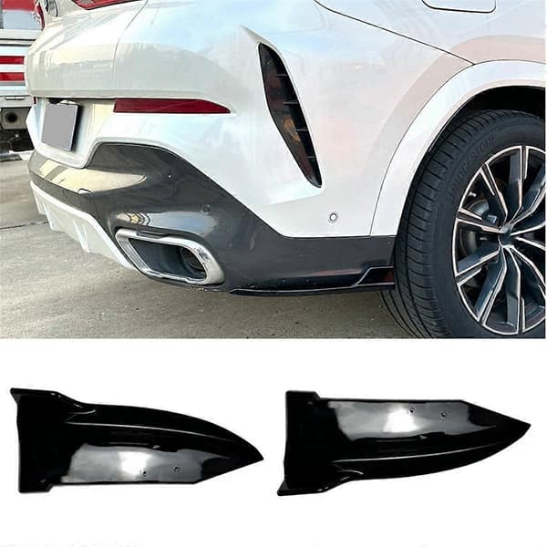 Til X6 G06 2019-2022 Bagkofanger Canards Spoiler Splitter Diffuser Beskyttelsesdæksel Tilbehør, ABS Sort