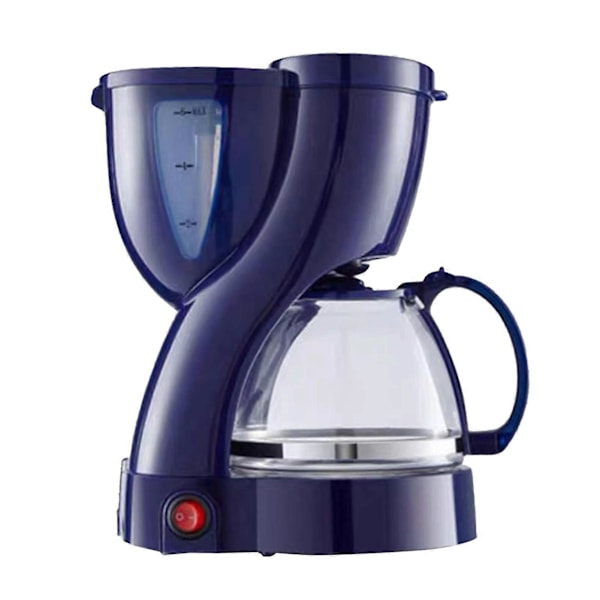 Mini Amerikansk Kaffemaskin Bærbar Dobbel Funksjon Drypp Kaffetrakter for Hjemmekontor Blå