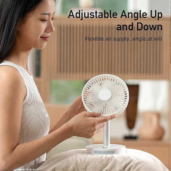 Sommer Ny Desktop Lille Ventilator Usb Hjem Smart Digital Display Kontor Mini Desktop Natlys Elektrisk Ventilator Hvid