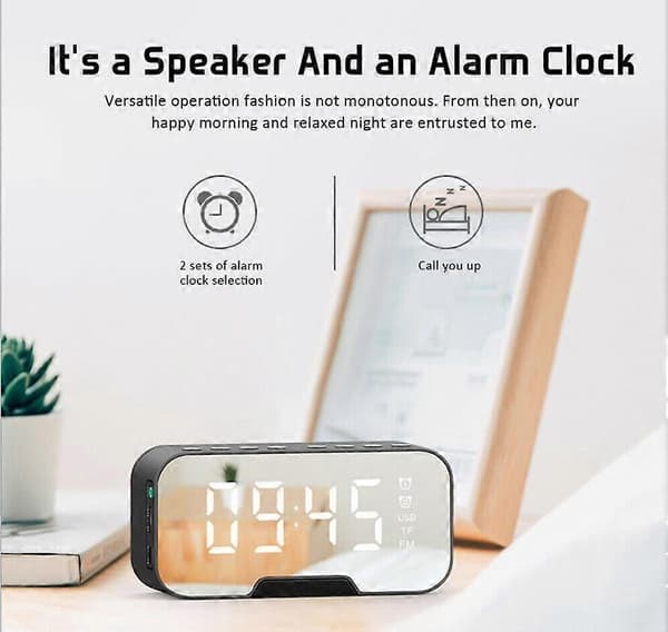 Digital väckarklocka, LED-väckarklocka med adapter, Justerbar ljusstyrka
