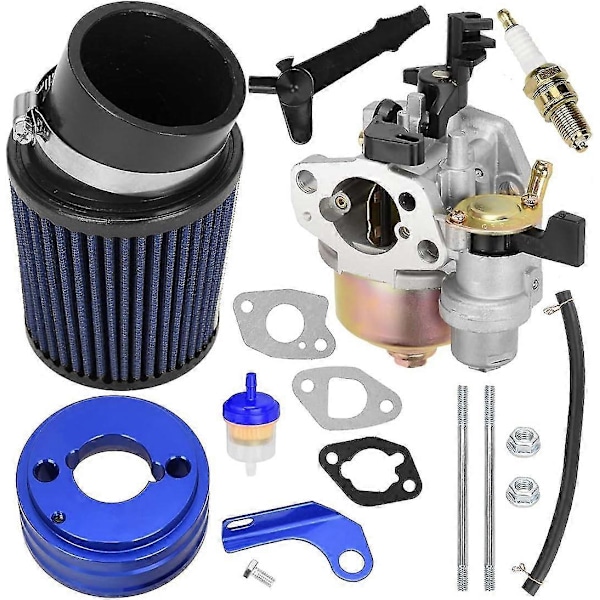 Høyytelses Oppgradert Forgasser Luftfilter Adapter Innsug Tennplugg Kit for Predator 212cc 6.5 Hk Honda Gx160 Gx200 196cc Coleman CT200U Trail E Blue