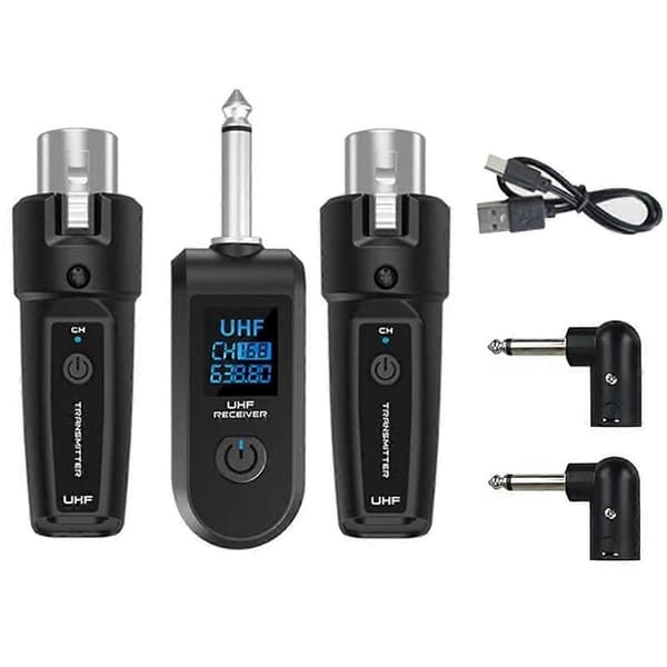 6,35 mm UHF XLR Adapter System Trådløs Mikrofon Sender Mottaker for Dynamisk Mikrofon Gitar Lydmikser PA