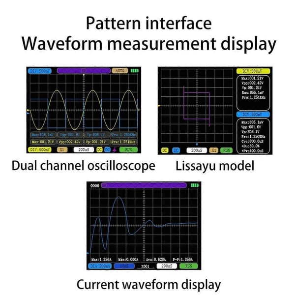 Digitalt oscilloskop, dual-kanal, 50M samplinghastighed, 10M analog båndbredde, 6A strømwaveform måling A