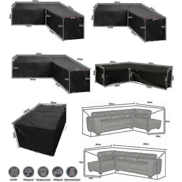 Hörnsoffskydd Vattentätt Trädgårdsmöbelset Skydd Utesoffa Modulmöbel Skydd 155*95*68cm