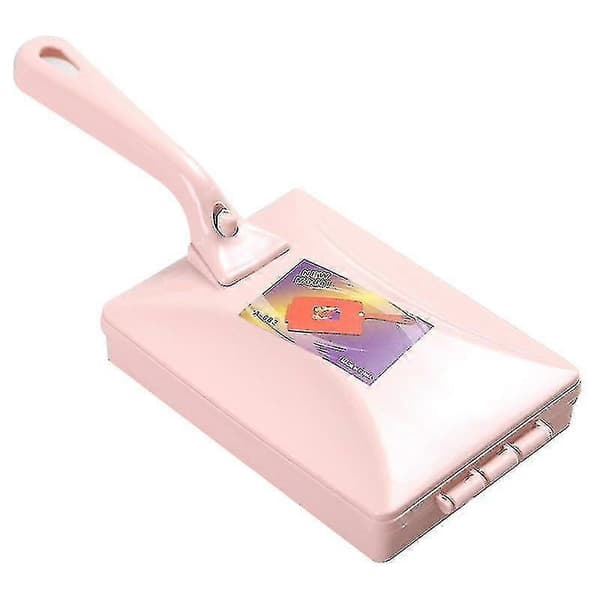 Teppesmuler Bordbørste Manuell Smulefjerner Håndholdt Dobbel Rullesopere Pink