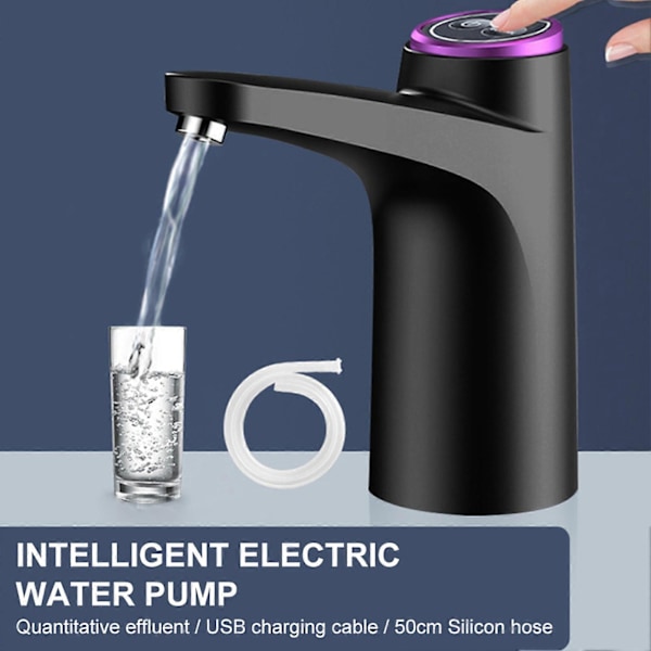 Automatisk Elektrisk Vanndispenser Fat Vanndispenser Intelligent Oppladbar Stor Bøtte Støyfri Kvantitativ Vannflaskepumpe med 50cm Sili