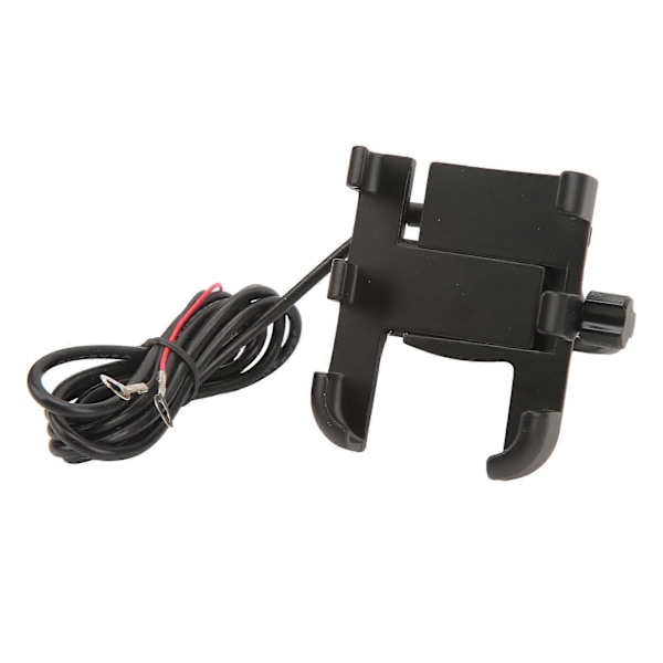 2 i 1 Motorsykkel Telefonholder Lader Sidespeil Eller Styre Mobiltelefonholder Svart