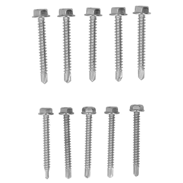 100 stk Selvborende Skrue Sortiment Sekskant Hode 410 Rustfritt Stål 4.2x38mm 4.8x38mm