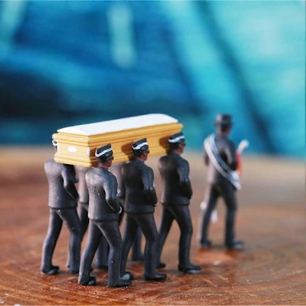 1:64 Toimintahahmo Auto Sisustus Ghana Hautajaisarkku Tanssiryhmä Malli Hieno Työnjälki (Polvistuva)