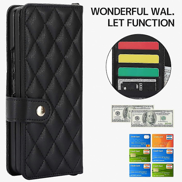 För Samsung Galaxy Z Fold 6 Plånboksfodral med S Pen-hållare, Crossbody-snodd & Handledsrem, Stöttåligt Stilrent Skyddsfodral Red