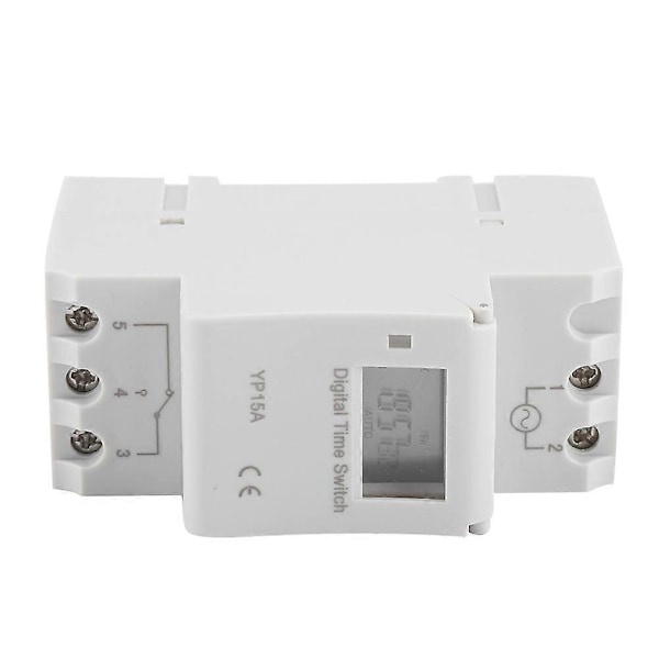 16A Digital LCD Strømtimer Programmerbart Relé Tidsbryter (AC220V)