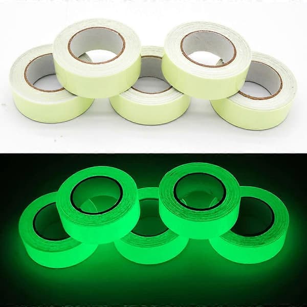5 kpl Fluoresoiva hohtoteippi 5m x 10mm, itsekiinnittyvä teippi