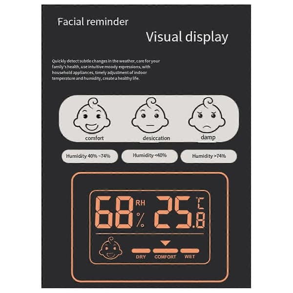 Mini LCD Digital Hygrometer Indendørs Elektronisk Temperatur Hygrometer Sensor Meter Elektronisk Husholdningstermometer Hvid