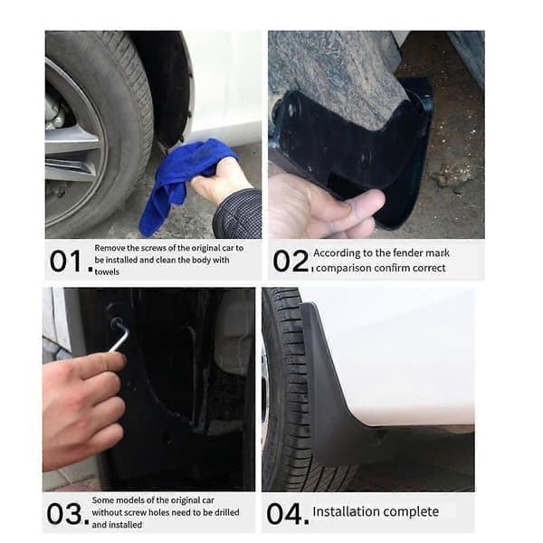 4 stk. Sprutbeskyttere for bil, Mud Flaps, Sølebeskyttere for 2011-2017 Biltilbehør
