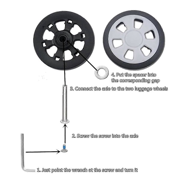 8 stk Koffert Hjul Erstatning, 2.36in/60mm Tykk 0.47in/12mm Resistent Gummi Stille Hjul Erstatning Bagasjehjul B