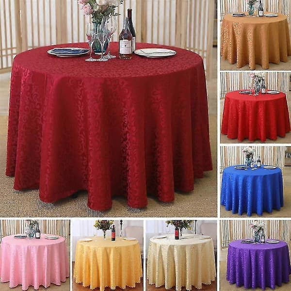 Bordsduk Rivtålig Ingen Blekningsrisk Polyester Tvättbar Rund Bordsduk för Kök Pink Red