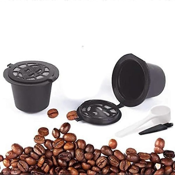 2 stycken påfyllningsbara kapslar och återanvändbara kapselkoppar för Line kaffemaskin
