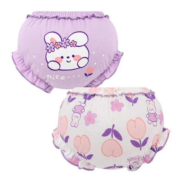 2 st Sommar Baby 100% Bomulls Shorts Barn Kawaii Söta Tecknade Kalsonger PP Byxor 1077AC 13-24M ( 100 )