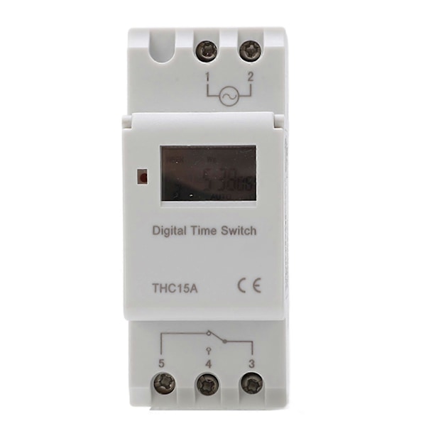 Digital Timer Bryter LCD Programmerbar Ukentlig Skinne Tidsrelé AC220?240V 16A THC15A