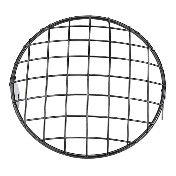 Motorcykel 7\" Strålkastare Mesh Grill Sidomontering Universal Skyddsmask för Cafe Racer (Svart)