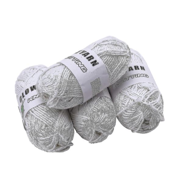 Lysende Ull DIY Vevd Håndstrikket Polyester DIY Glødende Garn Håndverk A2