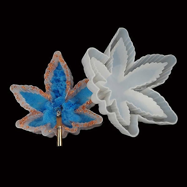 DIY Krystal Epoxy Form Aske Opbevaringsboks Ornamenter Blad Spejl Resin Ahornblad Askebæger Silikoneform
