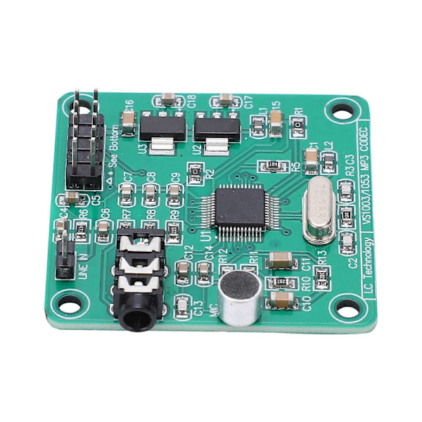 Audio VS1003 Modul Stemmedekodingskort Innebygde Mikrofoner for MP3 MP3+V WMA WAV MIDI SP-MIDI