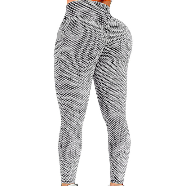 Tflycq Dam Stretch Yoga Leggings Fitness Löpning Gym Sport Fullängds Aktiva Byxor Gray XL