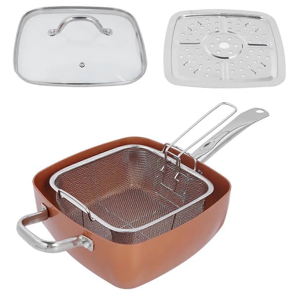 4 stk Sett Rustfritt Stål Non-stick Stekepanne Multifunksjonell Kasserolle Kjøkkenutstyr