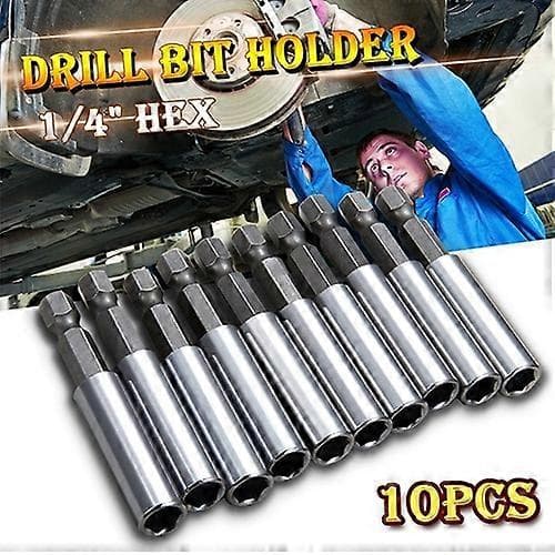 10 st Magnetisk Förlängningshylsa Borr Bit Hållare 1/4 tum Hex Power Tools QinHai
