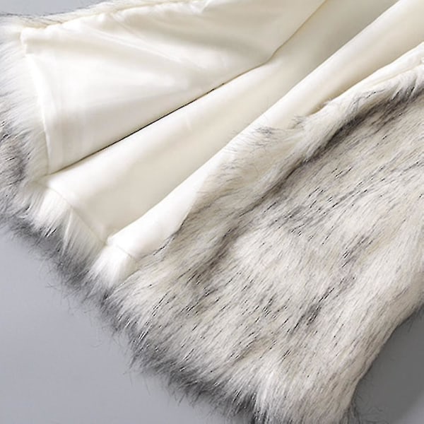 Dam Ullväst Faux Fur Väst Stativ krage Faux Fur Coat Väst Jacka Lbest Gift For Christmas 2XL