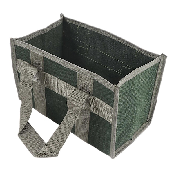 Verktøyveske med bred åpning, OD grønn kanvas, stor kapasitet, slitesterk, vanntett verktøyveske for elektriker, 29 x 17 x 17 cm / 11,4 x 6,7 x 6,7 tommer