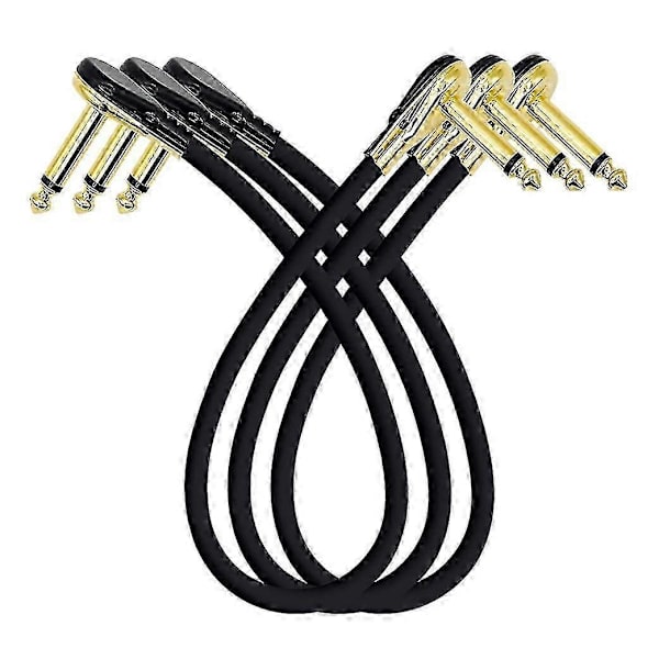 Gitarr Patch Kabel Effektpedal Patch Kablar 1/4-tums Rät Vinkel Låg Profil Pannkaksdesign För Eff (trassel)