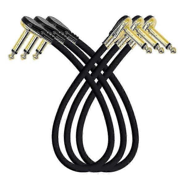 Guitar Patch Kabel Effekt Pedal Patch Ledninger 1/4-tommer Retvinklet Lav Profil Pandekage Design Til Eff (sammenfiltring)