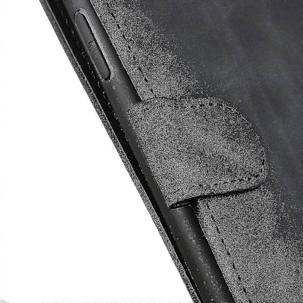 För Nokia C22 Läder Flip Fodral Plånbok Mobilskal Retro Textur Mobiltelefonskal Med Ställ Black