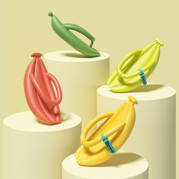 2023 Nya Bananflip-flops för Män Kvinnor Sommar Nya Tofflor Tjock Sula Plattform Halkfria Sandaler Badrum Par Skor Gåva Yellow 36-37